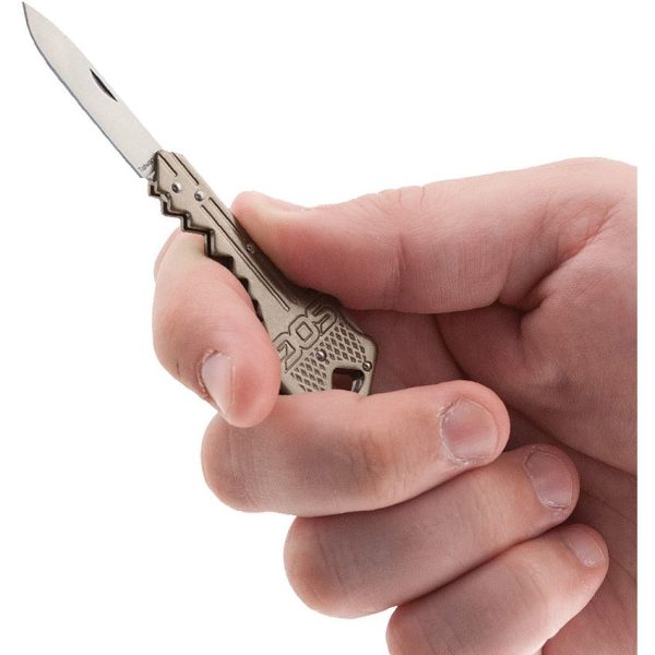 SOG Key Knife Lockback - Brass Tone Stainless