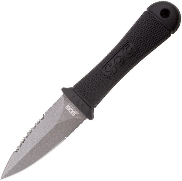 SOG Mini Pentagon Fixed Blade - Partially Serrated AUS-8