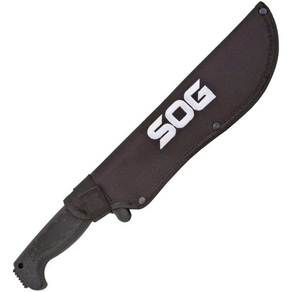 SOG SOGfari Machete Tanto 10" Fixed Blade Sawback Black