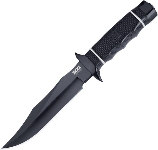 SOG Tech Bowie Fixed Blade Knife AUS-8 Black Tactical