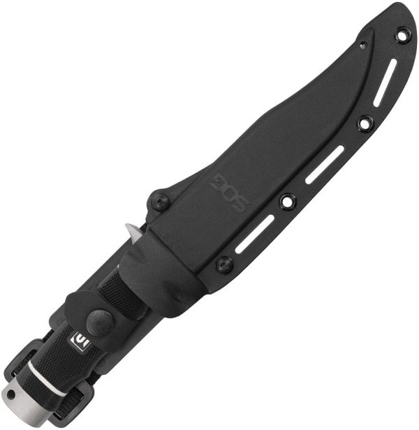 SOG Tech Bowie Stonewash Fixed Blade AUS-8 Tactical Knife