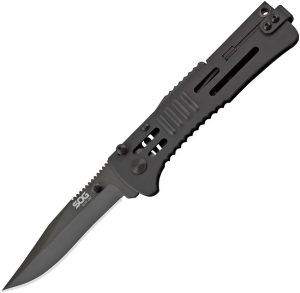 SOG Slimjim Lockback Assisted Opening Folding Knife Black AUS-8