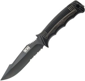 SOG Seal Strike Deluxe Fixed Blade Knife AUS-8 Stainless Black