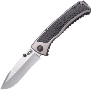 SOG Sideswipe Grey TiNi Assisted Folding Knife 3.375" Blade