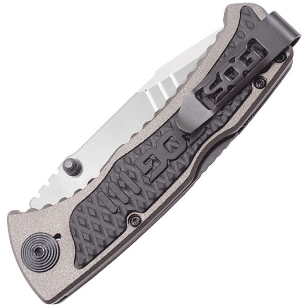 SOG Sideswipe Grey TiNi Assisted Folding Knife 3.375" Blade