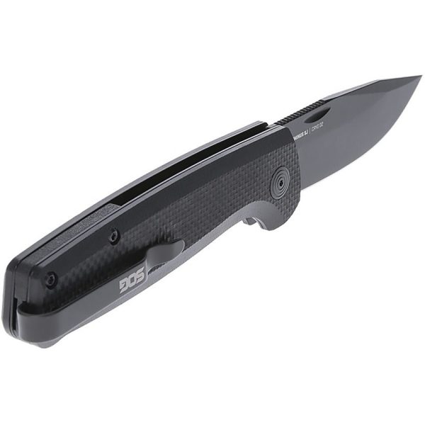 SOG Terminus SJ Blackout Folding Knife D2 Steel Black G10