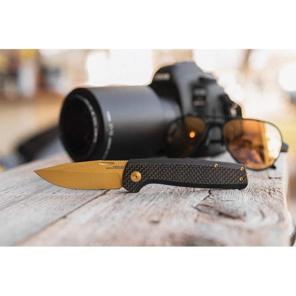 SOG Terminus SJ LTE Gold Folding Knife D2 Steel G10 Handle