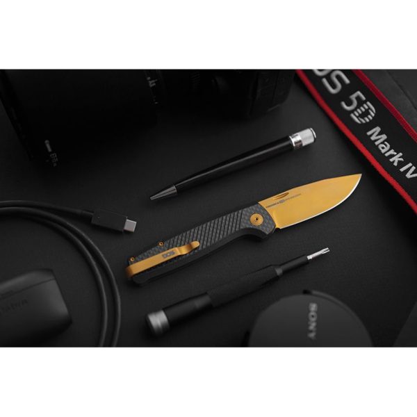 SOG Terminus SJ LTE Gold Folding Knife D2 Steel G10 Handle