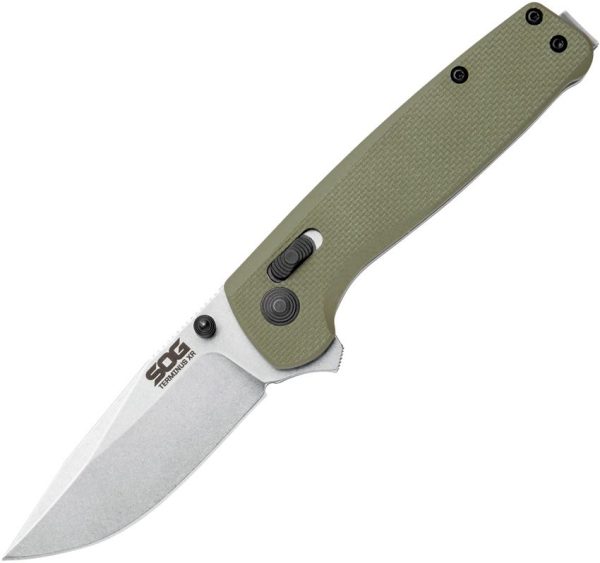 SOG Terminus XR OD Green G10 Folding Knife D2 Steel 3in Blade