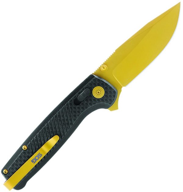 SOG Terminus LTE XR Lock Gold Folding Knife S35VN Carbon Fiber