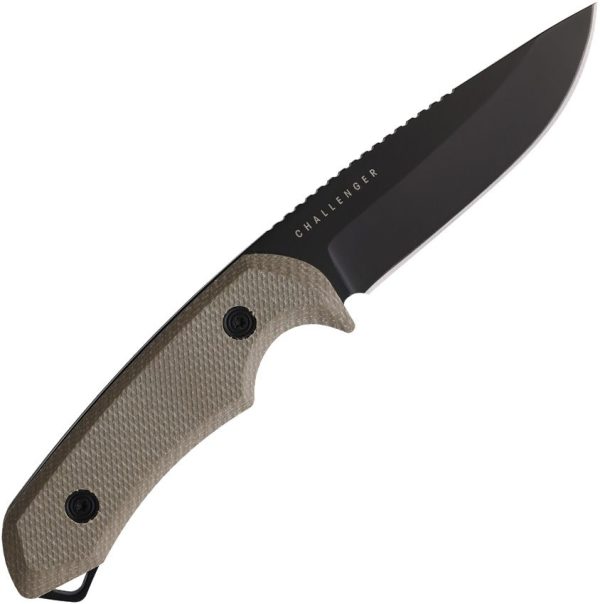 Spika Challenger Drop Point Fixed Blade Knife AUS-8 Green Micarta