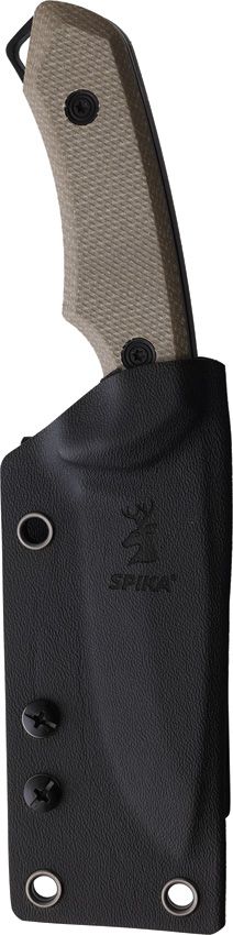 Spika Challenger Drop Point Fixed Blade Knife AUS-8 Green Micarta