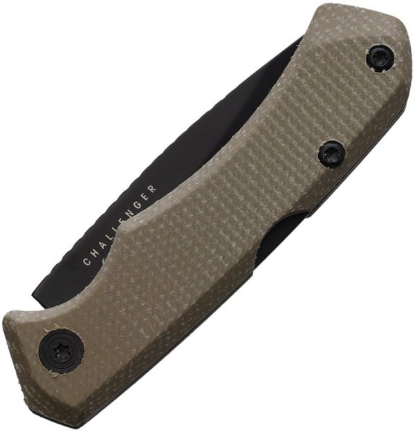 Spika Small Challenger Lockback Folding Knife AUS-8 Green Micarta