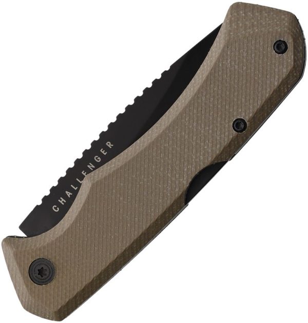 Spika Large Challenger Lockback Folding Knife AUS-8 Green Micarta