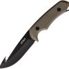 Spika Challenger Gut Hook Fixed Blade Knife AUS-8 Green Micarta
