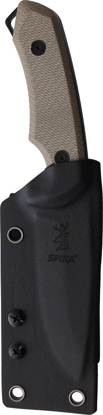 Spika Challenger Gut Hook Fixed Blade Knife AUS-8 Green Micarta