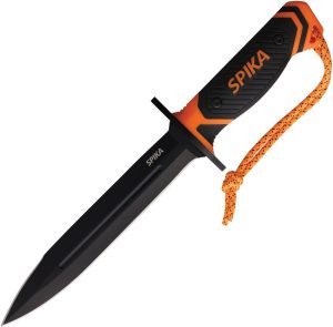 Spika Command Sticker Black 8" Fixed Blade Knife 440 Stainless