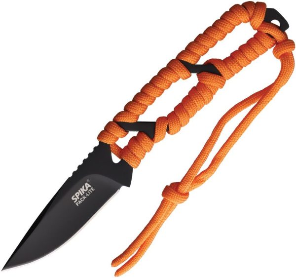 Spika Pack-Lite Fixed Blade Orange Paracord Wrap