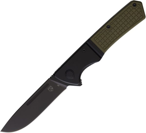 Se7en Plus Lizard Linerlock OD Green Folding Knife D2 Steel