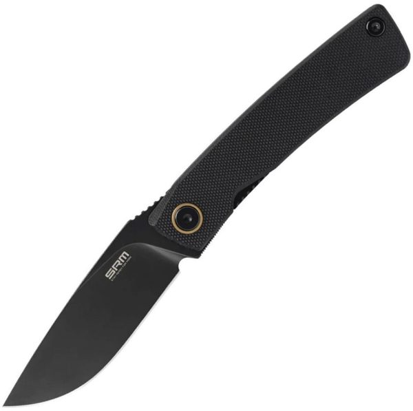 SRM Knives Air Linerlock 14C28N Sandvik Black G10