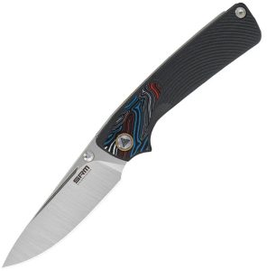 SRM Dome Slip Joint Folding Knife 14C28N Dark Gray G10