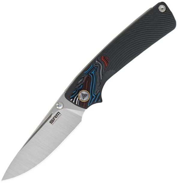 SRM Dome Slip Joint Folding Knife 14C28N Dark Gray G10