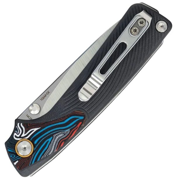 SRM Dome Slip Joint Folding Knife 14C28N Dark Gray G10