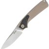 SRM Knives Dome Slip Joint Desert Tan G10 Folding Knife 14C28N