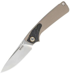 SRM Knives Dome Slip Joint Desert Tan G10 Folding Knife 14C28N
