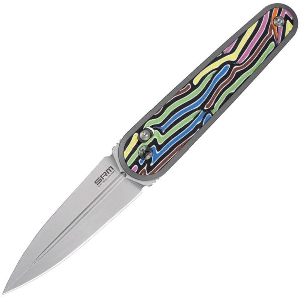 SRM Twin 251MB Ambi-Lock Folding Knife N680 Rainbow G10