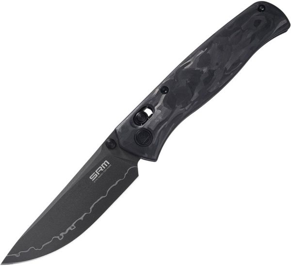 SRM Shred CF Folding Knife Carbon Fiber 3.25" Blade Pocket Clip