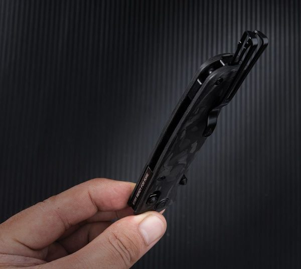 SRM Shred CF Folding Knife Carbon Fiber 3.25" Blade Pocket Clip
