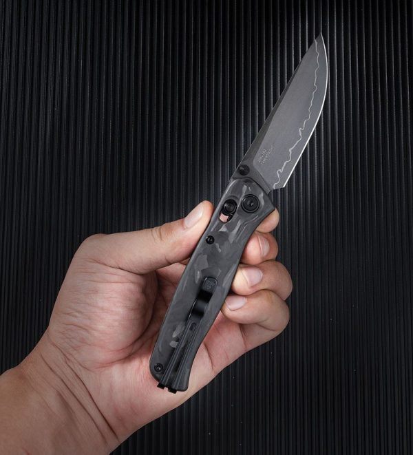 SRM Shred CF Folding Knife Carbon Fiber 3.25" Blade Pocket Clip