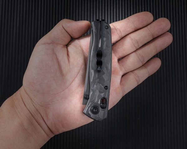 SRM Shred CF Folding Knife Carbon Fiber 3.25" Blade Pocket Clip