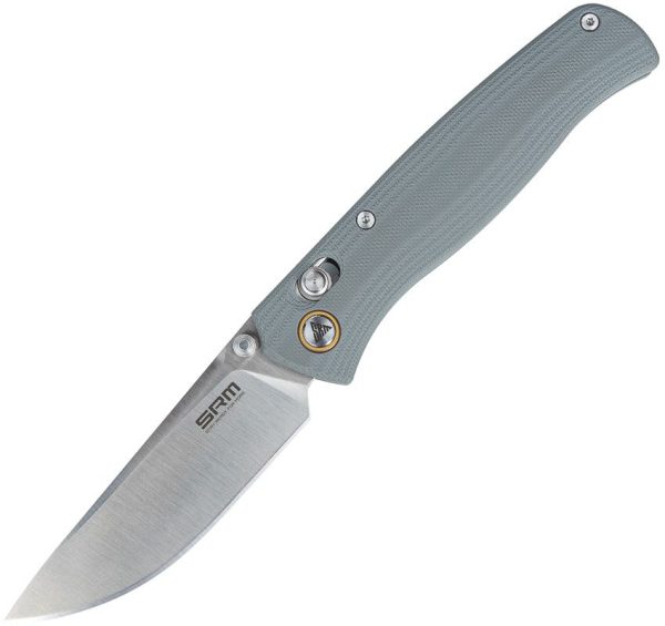 SRM Knives 255L-GK Ambi Lock Folding Knife Gray G10 10Cr15