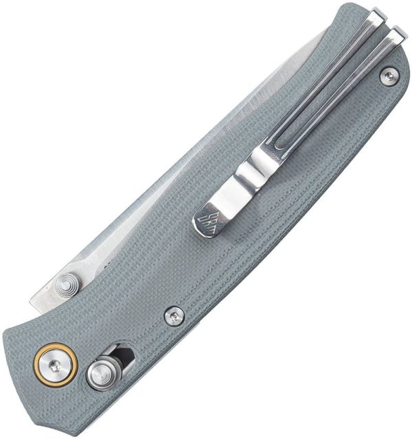 SRM Knives 255L-GK Ambi Lock Folding Knife Gray G10 10Cr15