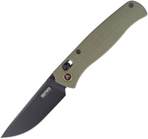 SRM Medal Ambi Lock Green Folding Knife 3.25" Blade G10