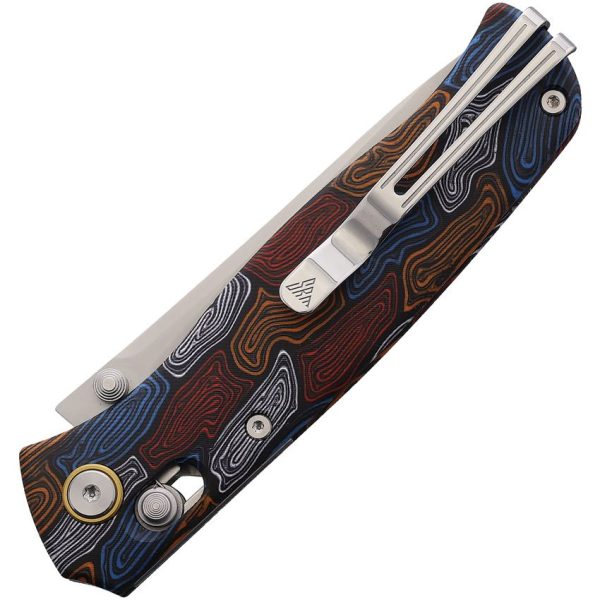 SRM 255L Ambi Lock Damascus Folding Knife 3.25" Blade G10