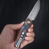 SRM 255L Ambi Lock Damascus Folding Knife 3.25" Blade G10