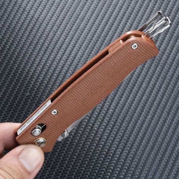 SRM255LMN_add_03.jpg SRM 255L Ambi Lock Folding Knife Damascus Steel Brown G10