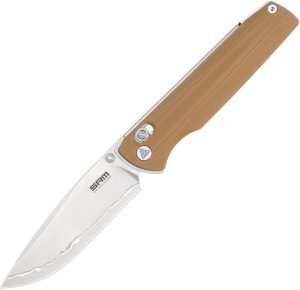 SRM Terrier Ambi Lock Tan G10 Folding Knife 3.5" Blade