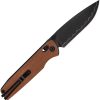 SRM Terrier Ambi Lock Brown Folding Knife 3.5" Blade