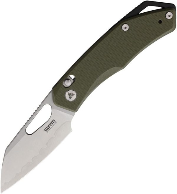 SRM Cub 261M Folding Knife 2.88" 140Cr OD Green G10