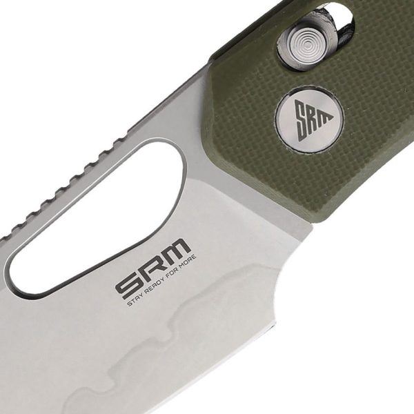 SRM Cub 261M Folding Knife 2.88" 140Cr OD Green G10