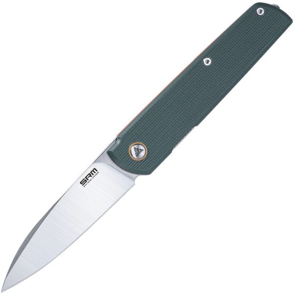 SRM Qrick Linerlock Folding Knife 14C28N Green G10 EDC