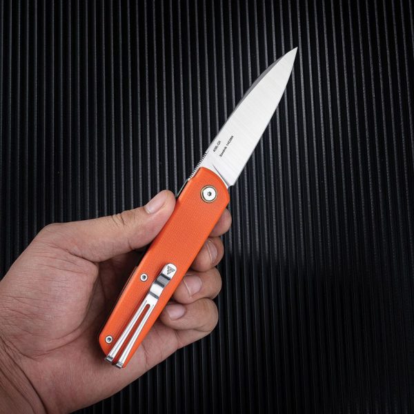 SRM Qrick Linerlock Folding Knife 14C28N Green G10 EDC