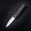 SRM Qrick Linerlock Folding Knife 14C28N Black G10 Carbon Fiber