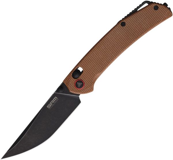 SRM 411L Ambi Lock FDE Folding Knife 14C28N Blade Micarta
