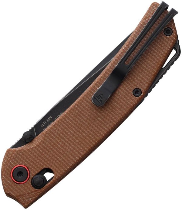 SRM 411L Ambi Lock FDE Folding Knife 14C28N Blade Micarta