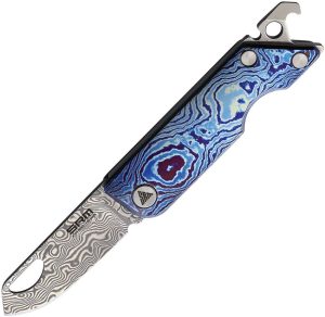 SRM Damascus Slip Joint Folding Knife Timascus Handle 2.5"